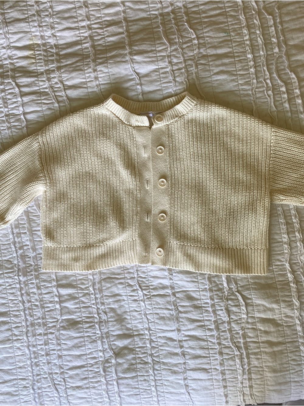 GAP Kids Cream Button-Front Knit Cardigan